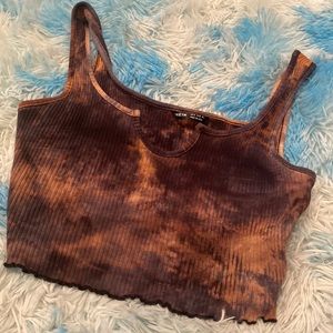 Cropped tie-dye tank top